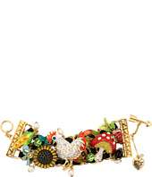 Betsey Johnson   Farmhouse Rooster Charm Wide Toggle Bracelet