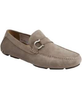 Ferragamo stone suede Dublo 2 buckle loafers  