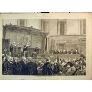   1874 Court Room Tichborne Trial Judge Jury Old Print