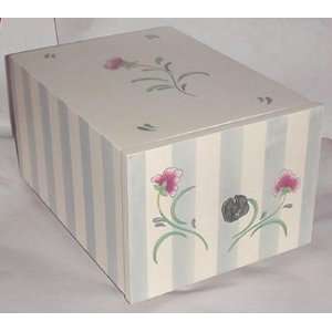  Lenox Poppies on Blue Botanical Wood Recipe Box NEW 