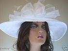 Derby Race Ladies Hats Designer Dress Tea WHITE Hat