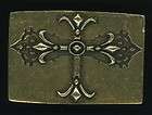 washed up hollywood brass heraldic cross belt buckle great for jeans 