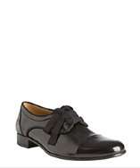 Lanvin black patent leather grosgrain bow derby shoes style# 316864301