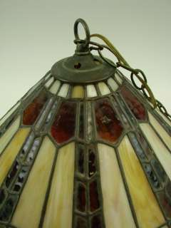   Stanford Ceiling Hanging Light Stained Glass Tiffany Style USA  