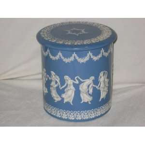   Blue & White Dancing Ladies Pattern   Biscuit Tin   Made In England