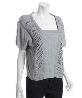 Marc by Marc Jacobs heather grey cotton Sparrow ruched top