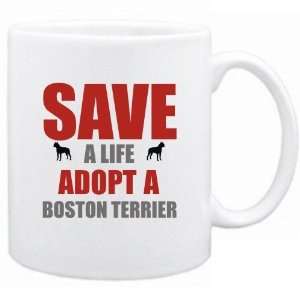  New  Save A Life , Adopt A Boston Terrier  Mug Dog