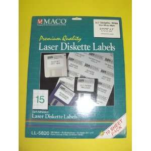com Maco, Laser Diskette Labels, Self Adhesive, 150 Labels, 15 Labels 