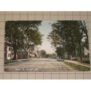  1910 Color Post Card Main St., Sanford, Me (Maine 