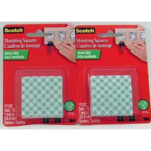  Scotch 3m Heavy Duty 1 Mounting Squares #111/DC 2Pack 