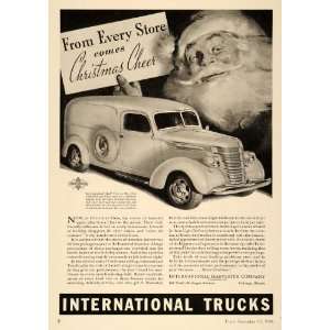 1938 Ad International Trucks Santa Claus Christmas   Original Print Ad