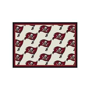   Bay Buccaneers 5 4 x 7 8 Team Repeat Area Rug (White) Sports