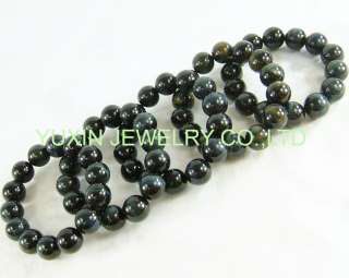 YGB95 A grade hawks eye stone round beads bracelet  