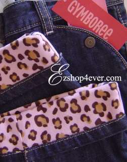 New Gymboree Girl Kitty Glamour Leopard Cuff Jeans Pants Size 4 8 9 