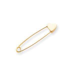  14k Yellow Gold Safety Pin Charm Holder Jewelry