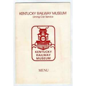   Kentucky Railway Museum Menu Kentucky Inn Dining Car 