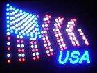 USA Flag LED Motion Sign Light Red White Blue US 19x19 Stars Stripes 