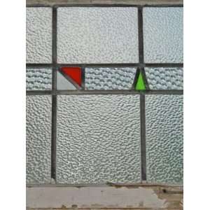  Triangular Red & Green Antique Stained Glass