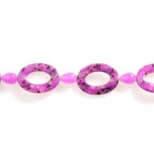  16x11mm Egg Oval Sugilite and 40x28mm Donut Dyed Kiwi 
