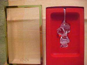 LENOX CRYSTAL SNOOPY ORNAMENT NEW MINT IN BOX RETIRED WITH FROSTED 