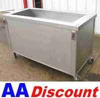 USED 62 STAINLESS STEEL COLD BUFFET CABINET BY SERVOLIFT SALAD BAR 