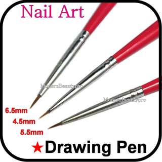 PCS Tiny Nail Art Acrylic Tip Brush Liner Drawing Pen   Red  