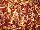 music notes instruments trumpet violin lined valance returns not 