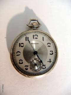 Antique Howard 14k White Gold Pocket Watch  