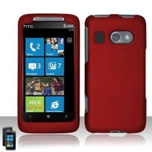Maroon Red Solid Color Rubberized Texture HTC Surroung 8788 Snap on 