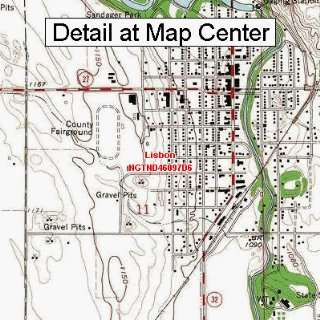  USGS Topographic Quadrangle Map   Lisbon, North Dakota 