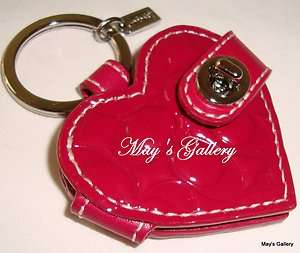 Coach Handbag key chain Holder Purse Wallet Charm Red Heart Shape 