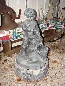   Awesome Boy With Dog/Frog Outdoor Garden Water Fountain Statue  