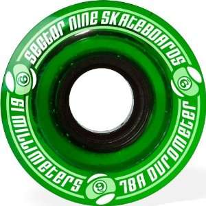  Sector 9 9 Ball 78a 61mm Clear Green Skate Wheels Sports 