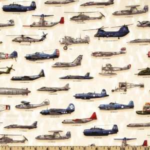  44 Wide Patriots Military Planes & Helicopters Cream 