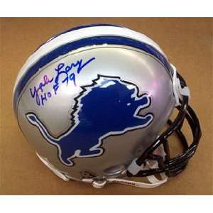 Yale Lary Autographed Lions Mini Helmet 