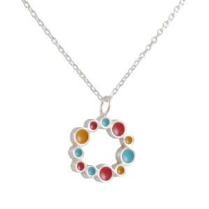    DA Metals  Turquoise, Red, and Orange Circle Pendant Jewelry