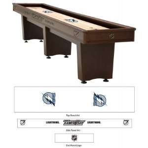  SB14 CL 14 Cinnamon Finish Shuffleboard Table with Tampa Bay 