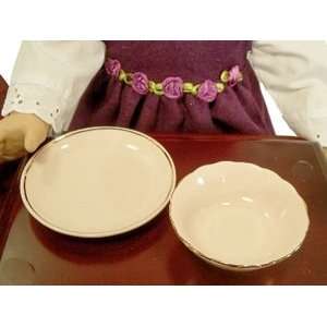  Princess Pink Mini Porcelain Svc for 4 Dishes for American 