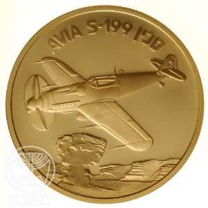  State of Israel Coins Avia S 199 Airplane   Bronze Proof 
