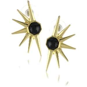  House of Harlow 1960 Black Cabochon Star Earrings Jewelry