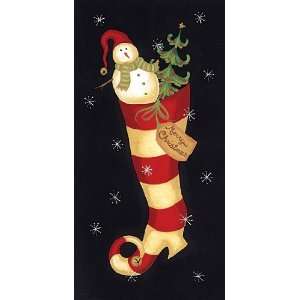  Christmas Stocking Poster by Becca Barton (8.00 x 16.00 