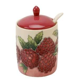  Old Tupton Ware Raspberry Jam Ceramic Jar & Spoon