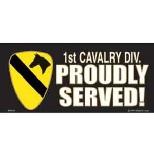 1st Cavalry Div. Proudly Served Bumper Sticker