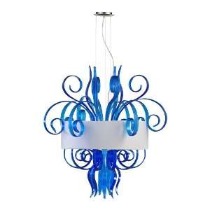 Jellyfish 8 Light 39 Blue Blown Glass Cassina Pendant with A White 