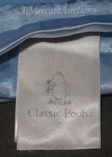 Disney CLASSIC POOH Bear Plush BLUE Sherpa Fleece Baby Crib Security 