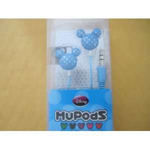    Mickey Earbuds Blue with Silver Spots Earphones Electronics