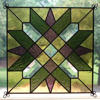 NEW 9 Stained Glass Quilt Pattern Panel Suncatcher 910  