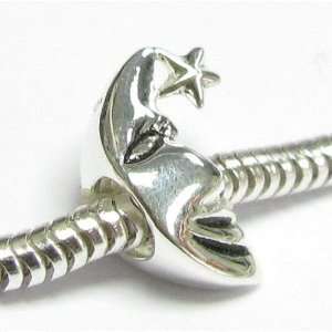  Sterling Silver MOON STAR Bead compatible with Pandora 