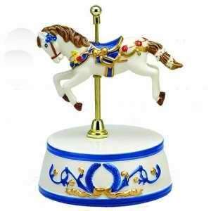  Mr. Christmas Musical Carousel Horse   Blue