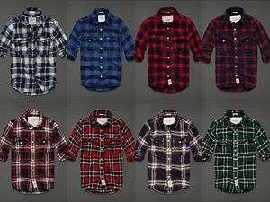 NWT Abercrombie & Fitch Men Flannel Button Down Plaid Muscle Fit Shirt 